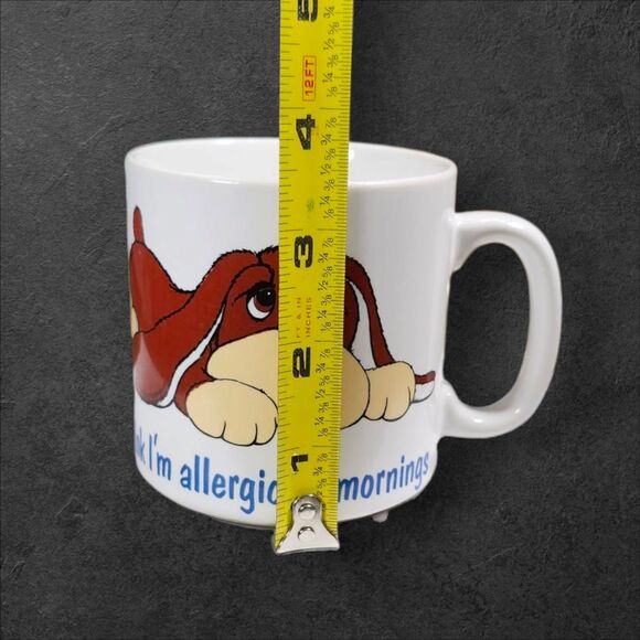 Vintage Russ Berrie “Samuel Spaniel” Mug I Think I’m Allergic to Mornings Japan - Picture 9 of 9